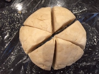 cut dough ball