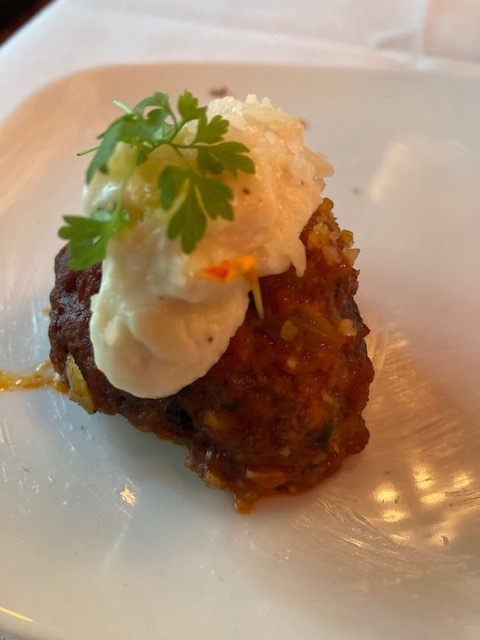 A close up of some food on a plate