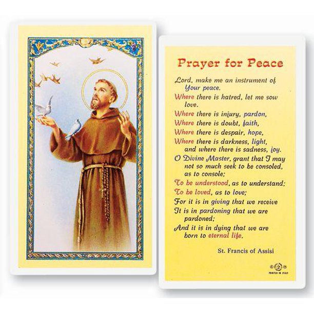 A prayer for peace with saint francis of assisi.