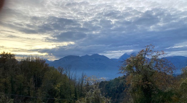 A view of the mountains from above.